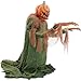 Haunted Hill Farm Motion-Activated Jack O' Lunger by Tekky, Lunging Halloween Animatronic for Indoor or Covered Outdoor Creepy Halloween Decorations, Plug-in or Battery Operated Halloween Prop