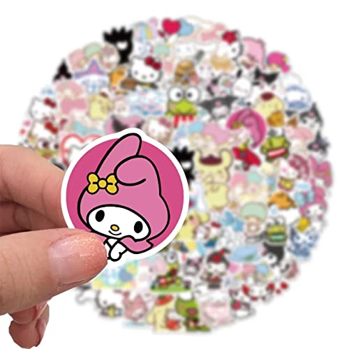 100Pcs Cute Stickers Pack Hello Kitty Stickers Mymelody&Kuromi Stickers Cinnamoroll Pompompurin Keroppi Pochaco Stickers Decals Assorteds Kawaii Sticker Gifts For Kids Teens Girls Adults #TOP2