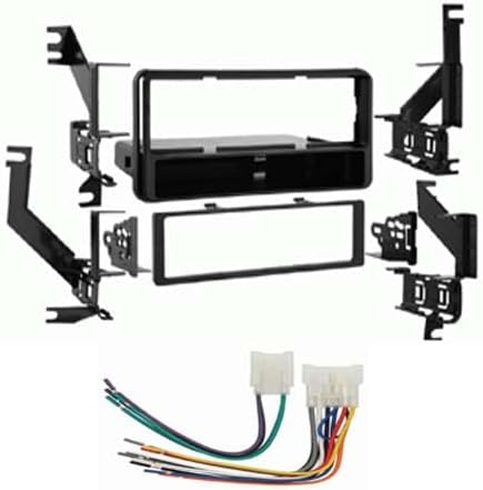 Single DIN Car Stereo Radio Install Kit Package Compatible with Toyota Yaris 2007, 2008, 2009, 2010, 2011, & 2012 Without Factory Amplifier and Intergrated Climate Control