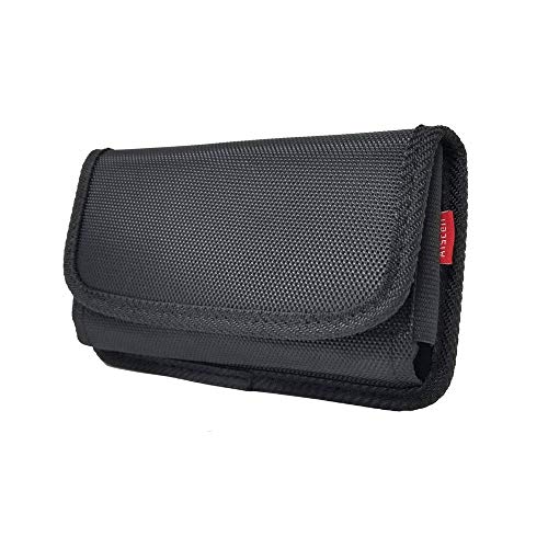 Aiscell Metal Belt Clip Holster Case For Iphone 13 Mini,12 Mini ,5S ,5C 5 ,Rugged Nylon Sideways Holster Wallet Card Slot Pouch [Fits Protective Cover On ,Bulky Case] (Not For Iphone Se 2) #TOP3