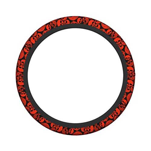 Red Skull Steering Wheel Cover Protector Car Accessories For Women Men 15 Inch Auto Universal Non-Slip Interior Decor #TOP1
