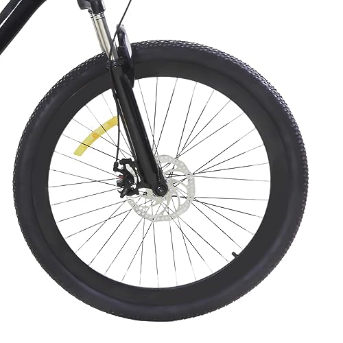 Foto von ACOSDIDES Mountainbike 26 Zoll Herren, mit Scheibenbremse Vorne und Hinten 21 Gang Schaltung, Weißes Material aus Kohlenstoffstahl für Jungen, Mädchen, Damen & Herren (Schwarz)