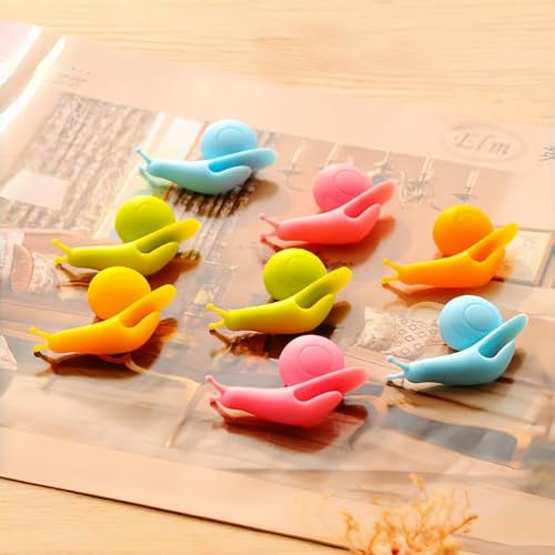 Miniatura 5 de 5 Soportes De Silicona Para Bolsas De Té, Marcadores De Borde De Taza, Identificadores De Bebidas De Caracol Para Fiestas, Color Divertido Y Cocina