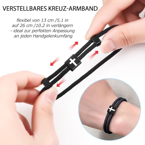 YIBONIKA Christliche Geschenke für Firmung, Konfirmation, Kommunion, Erstkommunion,Taufe, Kreuz Bible Armband für Jungs, Kleine Mutmacher Spirituelle Geschenke für Mädchen und Jungen, Patenkind