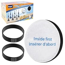 KEEPOW Vacuum Belt and Filter Compatible with Eureka Vacuum Cleaner Powerspeed NEU180 NEU182 NEU182A NEU182B NEU186 NEU188 NEU188A NEU190 NEU192 NEU202, Part E0205 & E0202, 3 Pack