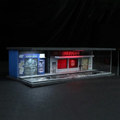 1/64 Neon Style LED Diorama Display Case for Model Car & Figures