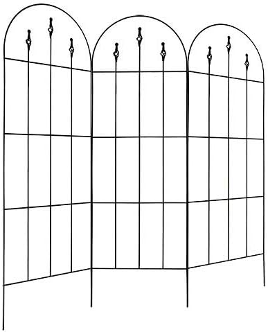 BestNest Gardman Finial Trellises – Pack of 3, 60" Tall Black Metal Trellises with Arched Tops & Ornate Finials – Decorative Plant Supports for Roses, Clematis, Vines & Outdoor Garden Décor