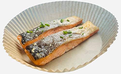 FENZY Air Fryer Liners  100Pcs Round Baking Paper  Non-Stick, Greaseproof Disposable Parchment Paper Sheets  Food-Grade Paper Liners for Air Fryer Baskets, Oven, Microwave  6.3x1.7in