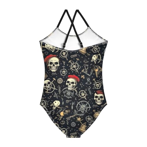 Toddler Pirate Skull One Piece Swimsuits for Girls 3T 202a20522