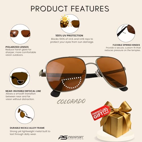 proSPORT Polarized Bifocal Reading Sunglasses for Men and Women. Near invisible line Reader Sunglasses4