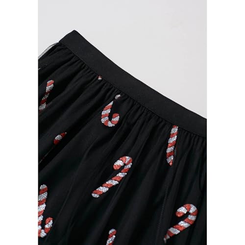 Jupe midi en tulle canne à sucre d'orge avec taille haute extensible