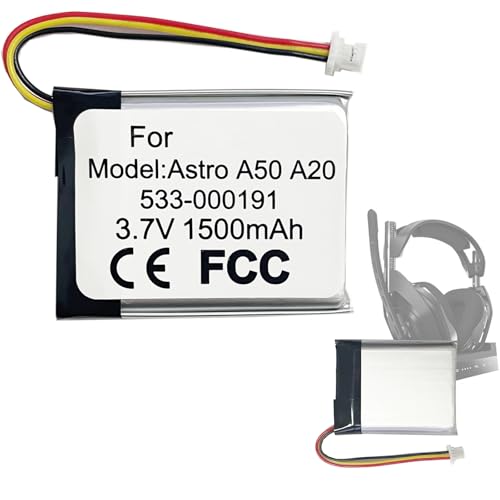 Aousavo 533 000191 batería de Repuesto 623441 533 000169 533 000191 Compatible con Astro A50 A20 Wireless Gamin Headset batteria