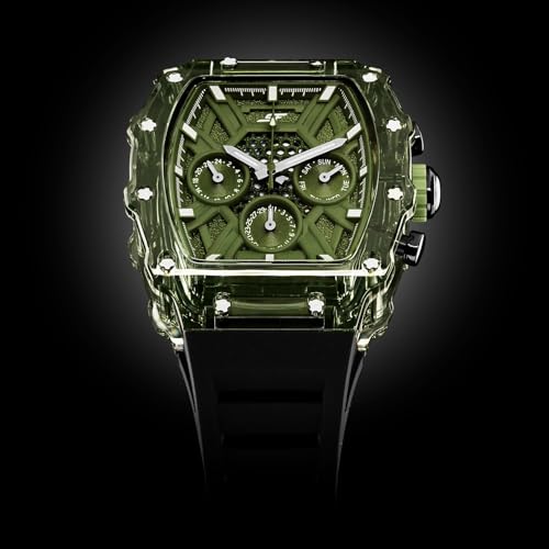 Image of SF Maiden Voyage Sport Watch Quartz Analog with Green Dial Black Silicon Strap Watch for Men - 77178PP09W