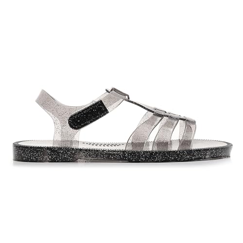 Image of Toddler Sandals Jelly Shoes Girls Unisex Boy Flat Retro Slides Clear Kids Water Slippers Slingback Summer Beach Size 8 Adjustable Buckle Glitter Dress Soft