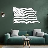 OSTCAL Metall-Wandkunst mit amerikanischer Flagge, minimalistische Metall-Wandkunst, Unabhängigkeitstag-Thema, Patrioten-Geschenk, Patrioten-Wanddekoration, amerikanische Flagge für den Außenbereich