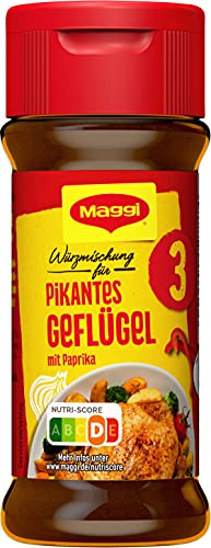 MAGGI Würzmischung 3, für pikantes Geflügel, süß-pikantes Paprika-Gewürz, für Brathähnchen oder Putengeschnetzeltes, 1er Pack (1 x 65g)