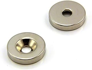 Neodymium Magnet for Arts, Crafts, Model Making, DIY, Hobbies, Office and Home - 25mm dia x 5mm thick x 6.0mm c/sink - 11.2kg Pull - North