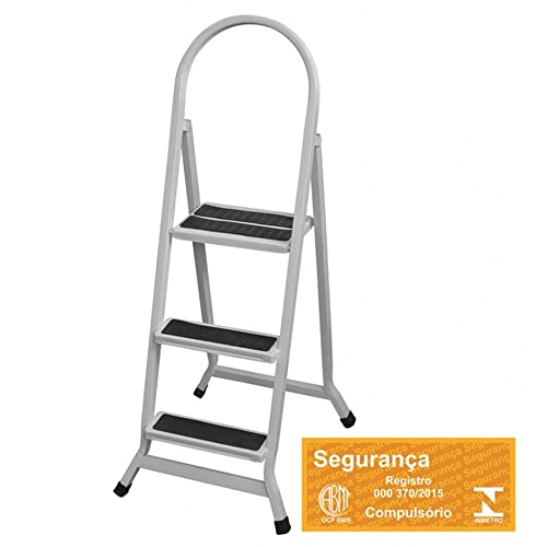 Escada Retangular de 3 Degraus BRANCO 1,10 m - Utilaço
