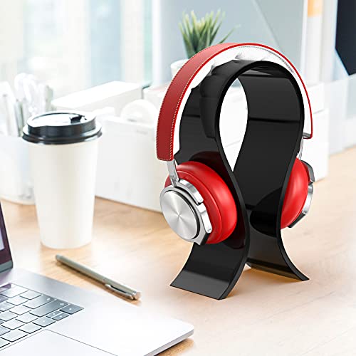 AmoVee Acrylic Headphone Stand Gaming Headset Holder/Hanger, Extra Thick - Black