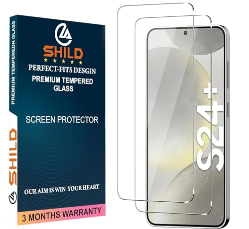 Image of SHILD - (Pack 2 Perfect - Fits Design Tempered Glass For Samsung S24 Plus | Tempered Glass Screen Protector For Galaxy S24 Plus - HD /Anti Scratch /Fingerprint Working