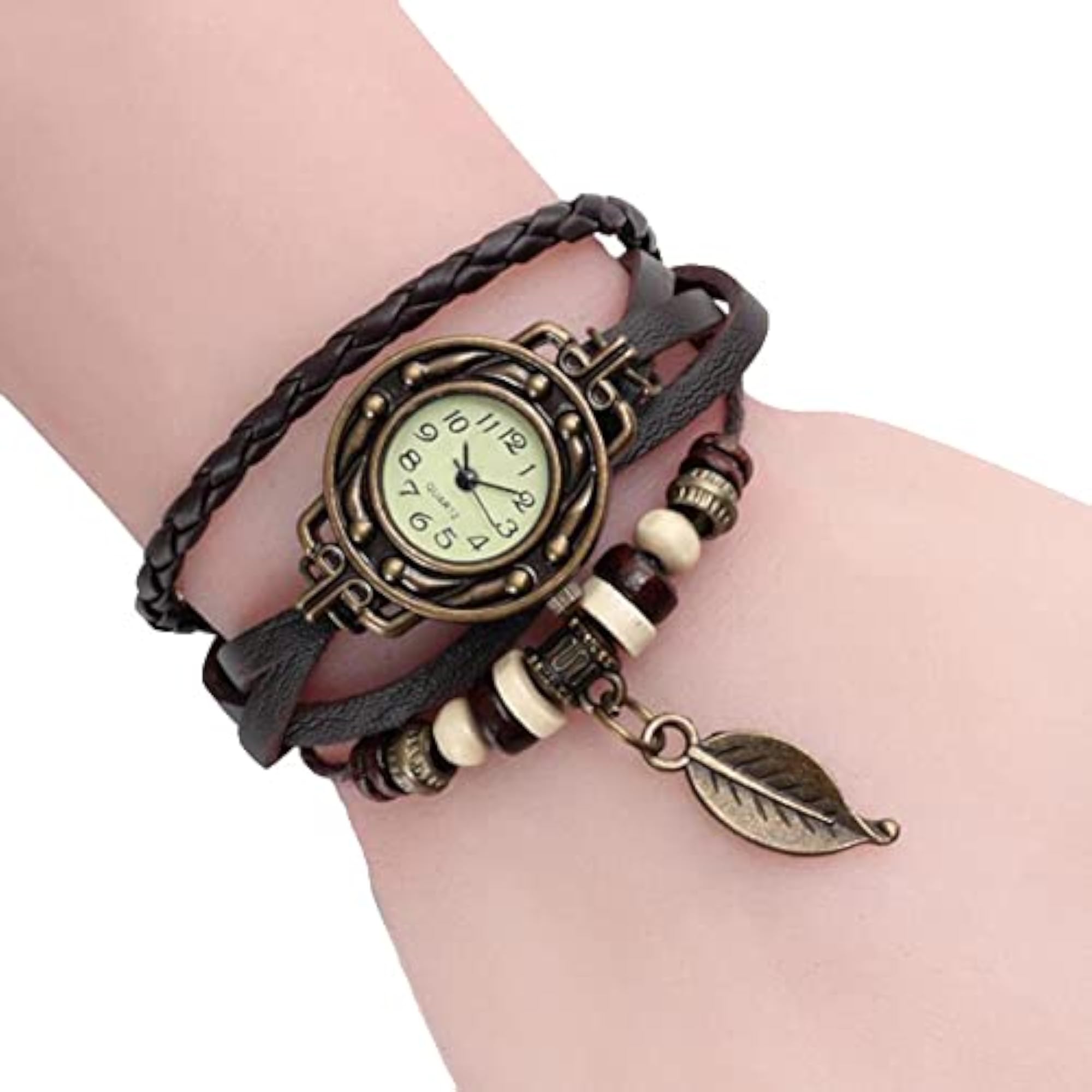 Women's Vintage Multilayer Bangle Bracelet Analog Watch