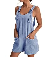 AGSWQ Womens Overalls Shorts Casual Rompers Loose Sleeveless Adjustable Straps Summer Short Jumps...