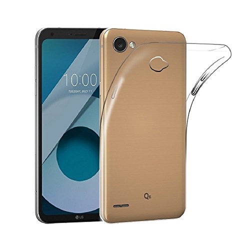 REY Funda Carcasa Gel Transparente para LG Q6 / Q6 Alpha / Q6 Plus, Ultra Fina 0,33mm, Silicona TPU de Alta Resistencia y Flexibilidad