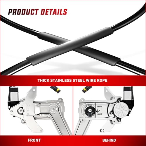 Image of Nilight 741-753 Power Window Regulator and Motor for Ram 1500 1994-2001 | Window Lift Motor Assembly also fits Ram 2500 and 3500 1994-2002, front driver-side left door replacement