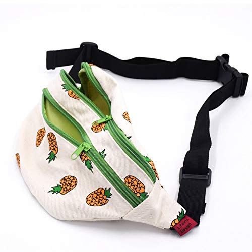 Fanny Pack Pineapple Hip Bag Waist Bag Canvas Bum Belt Hip Pouch Bags Purses Festival (Green) #TOP3