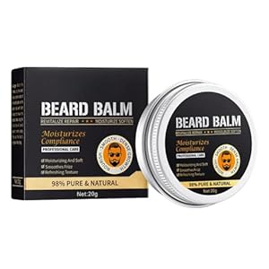 20g Beard Balm for Men – Strong Hold Beard Wax & Nourishing Serum, Moisturizes, Softens & Smooths Rough Hair, Light Shine for Styling