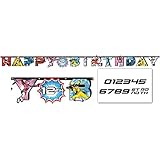 amscan Power Rangers Ninja Steel Jumbo Add-an-Age Happy Birthday Letter Banner, Multicolor, 10.5...