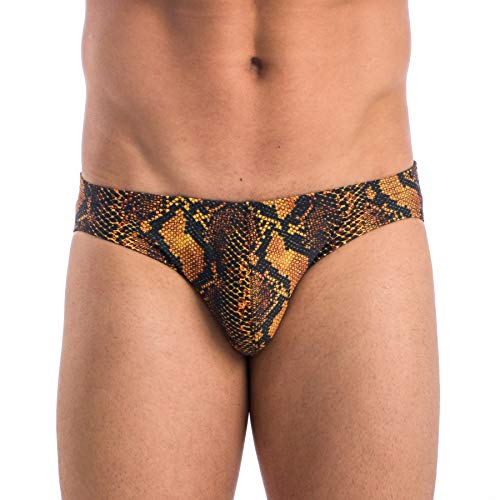 Gary Majdell Sport Mens Snake Print Contour Pouch Bikini Swimsuit Small
