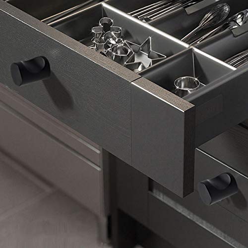 NATUCE 10 Stück Matt-Schwarz Schubladenknopf, Schubladengriffe, Moebelknauf, Kommodenknöpfe Schubladenknöpfe Set, Möbelgriff Modern mit runder Platte oben, Knauf für Schrank Schublade Küche