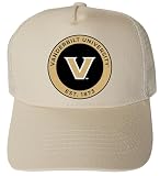 Vanderbilt Commodores University Officially Licensed - Unisex Trucker Hat with Full Color Heat Transfer Logo Cream