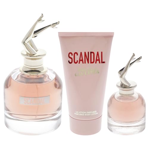 Skandal autorstwa Jean Paul Gaultier dla kobiet - 3 szt. Zestaw prezentowy 2,7 oz EDP Spray, 0,20 oz EDP Spray, 2,5 uncji perfumowany balsam do ciała
