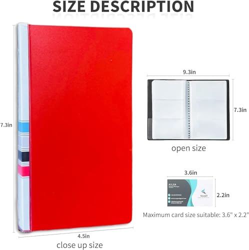 Image of Business Card Holder, Holds Business /Visiting /Debit /Name Id Card Book Case Organizer Slots (Pack of 1) (Red, 240 Pocket)