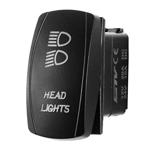 Bright Light Powersports - Laser Rocker Switch - Headlights - Universal Off/On/On - 3 Position -12 Volt (Blue) #TOP2