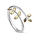 Produktbild SHEGRACE Frauen Baum AST Ring in 925er Sterling Silber mit Platin, Gold 18K überzog Lorbeerkranz Stulpring, Adjustable, 17.5mm