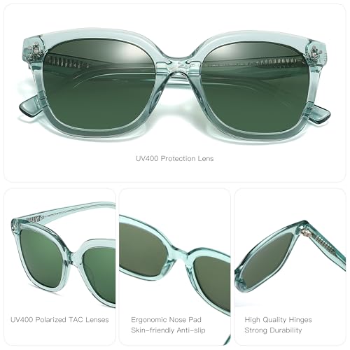 ZENOTTIC Polarized Sunglasses Women Trendy: Square Designer Acetate Sun Glasses - Retro Shades for Vacation UV400 Protection3