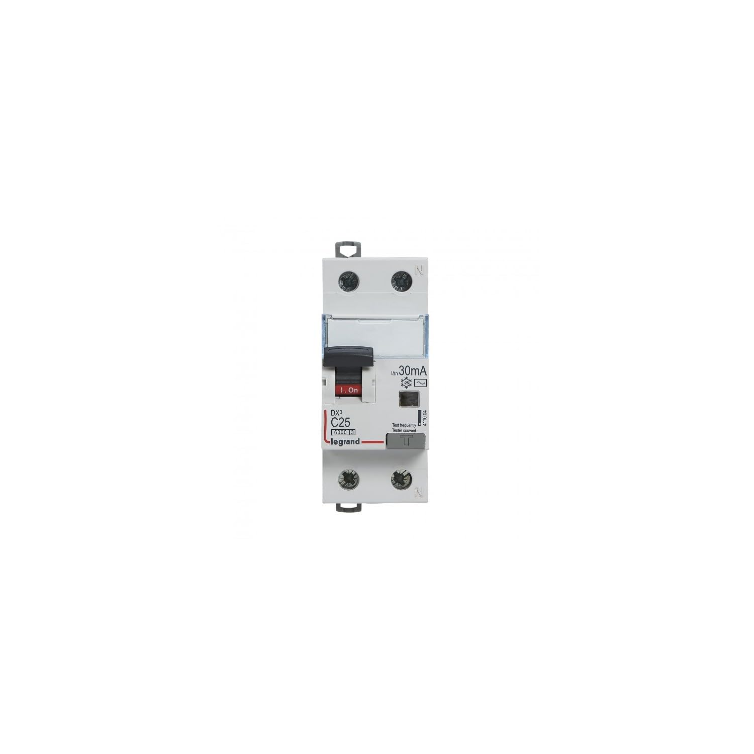 411004 Disjoncteur Différentiel 25a - 30ma - Type Ac - 1p+n - 2 Modules - Neutre à Droite - Auxiliarisable - Legrand