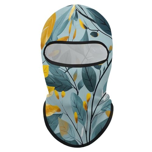Balaclava mask para hombre y mujer con diseño de tallos y hojas amarillas, cubre rostro completo para ciclismo miniatura 7