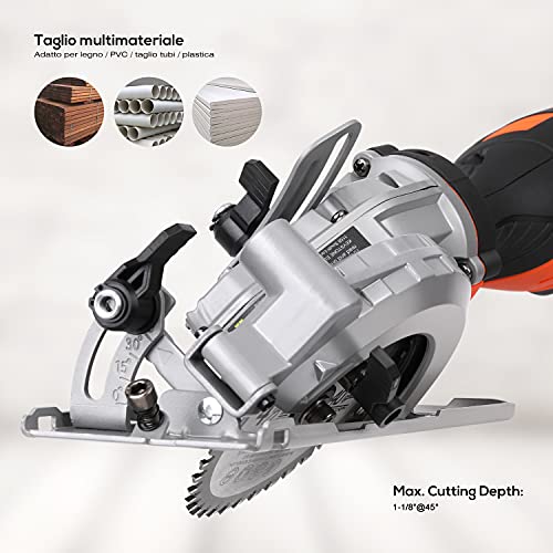 Aiopr 5.8Amp 3500Rpm Mini Circular Saw Compact Saw With 4-1/2" 24T Tct Blade (766V) #TOP4