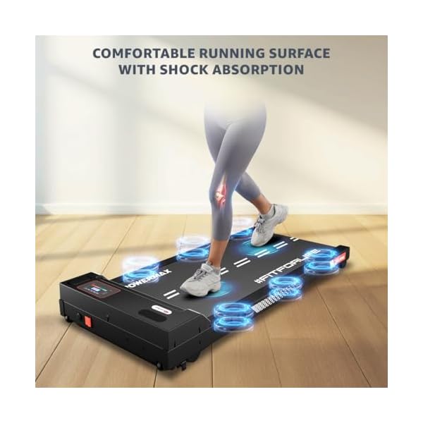 PowerMax Fitness Walkpad 3HP Compact Motorized Treadmill for Home-Office Use with Remote Control, Walking Pad for Max User 110Kg,Top Speed 10Km/H,1000X400Mm Running Deck,LED Display,iPad Holder,Black - Image 5
