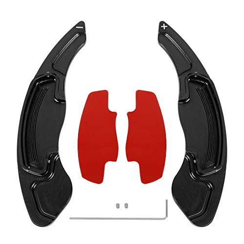 X AUTOHAUX Pair Aluminum Alloy Black Steering Wheel Shift Paddle Shifter Extension Cover for Honda Civic 10th gen 2016-2021 for Honda Accord 10th gen 2018-2021 for Honda CR-V 5th gen 2017-21
