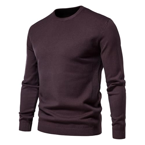 Men's Slim Fit Lightweight Crewneck Sweater Long Sleeve Solid Color Knit Pullover Fall Winter Warm Business Casual Tops2