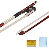 Performance Grade Excellent Tone Violin Bow 4/4 Full Size Eight corners with free rosin and Clean Microfiber Cloths,Natural Mongolian Male Horsehair