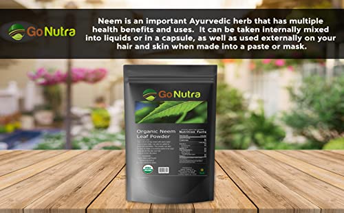 Go Nutra Neem Powder Organic | India Neem Powder 8 Oz | Neem Powder For Hair Skin Teeth | Azadirachta Indica #TOP1