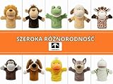 LOMTRATS Zwierzęce lalki dla dzieci, maluch zawiera wilk tygrys lew małpa tak dalej ruchome otwarte usta, idealne do opowiadania historii, nauczania, przedszkola, prezenty urodzinowe