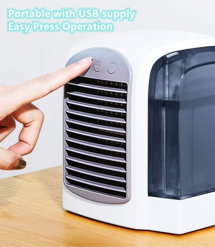 Mini Personal Air Cooler, Usb Compact Coolers, Portable Fan Cooler With Water Tank, For Home Office Bedroom Garden Outdoors, Eco Friendly (Pink) #TOP3