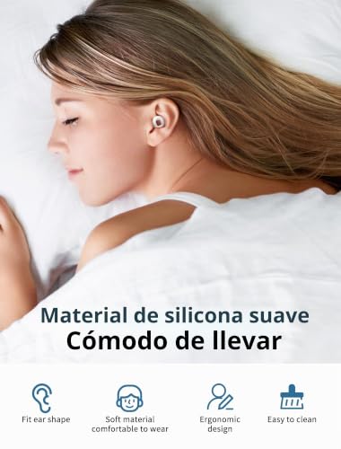 Miniatura 2 de Neutypechic Tapones Para Dormir De Silicona Reutilizables, Protección Auditiva, Tapones Para Dormir Para Viajar, Trabajar, Dormir Y Conciertos, Con 8 Puntas En Xs S M L Blanco, Talla Única